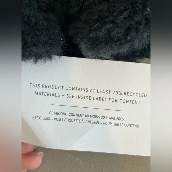 NWT UGG Women’s MetroPeak Gloves Black Leather Faux Fur Size Large - Picture 7 of 8